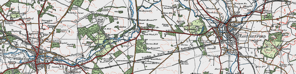 Old map of Ranby in 1923