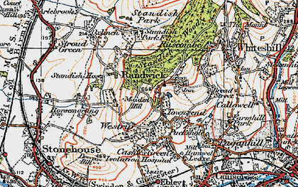 Old map of Oxlynch in 1919