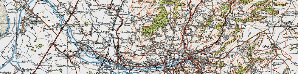 Old map of Oxlynch in 1919