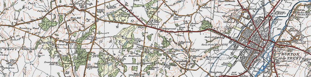 Old map of Rangemore in 1921