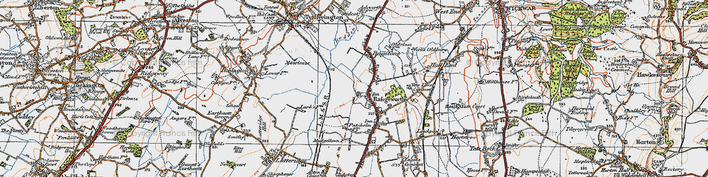 Old map of Rangeworthy in 1919