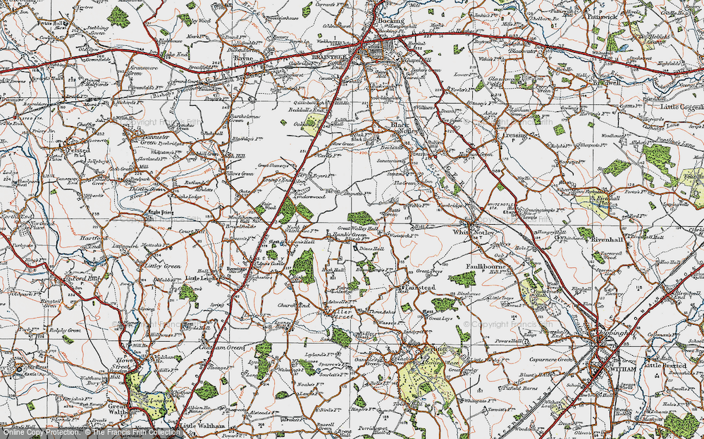 Old Map of Rank's Green, 1921 in 1921