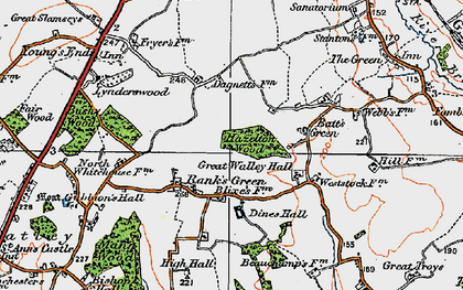 Old map of Rank's Green in 1921