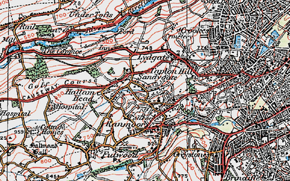 Old map of Ranmoor in 1923