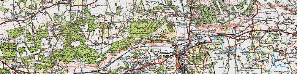 Old map of Ranmore Common in 1920