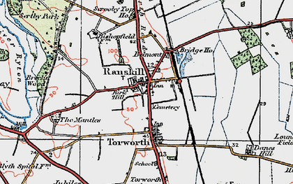 Old map of Scrooby Top in 1923