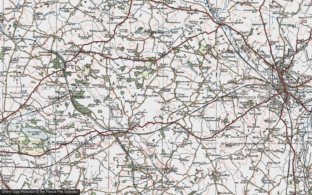 Old Map of Ranton Green, 1921 in 1921