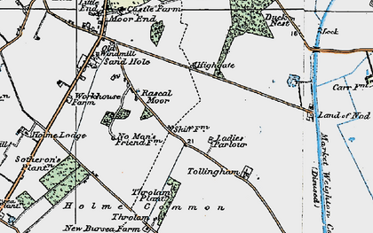 Old map of Wholsea Grange in 1924