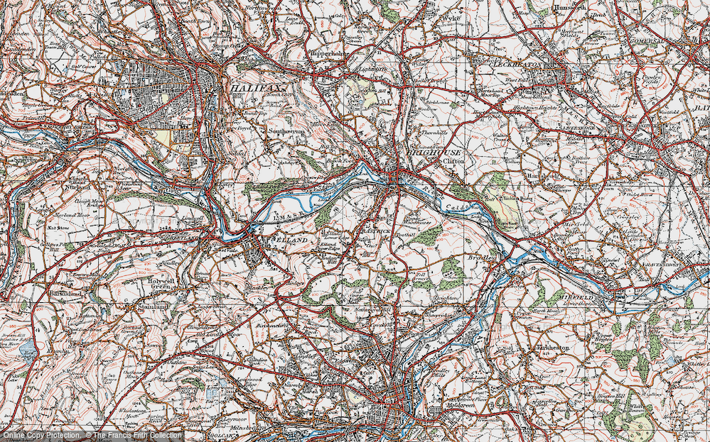 Old Map of Rastrick, 1925 in 1925