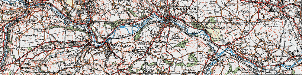 Old map of Rastrick in 1925