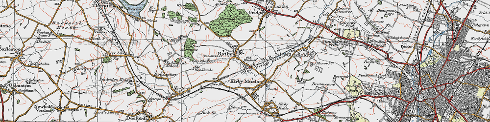Old map of Ratby in 1921