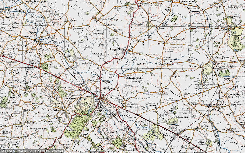 Old Map of Ratcliffe Culey, 1921 in 1921