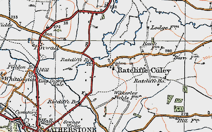 Old map of Ratcliffe Culey in 1921