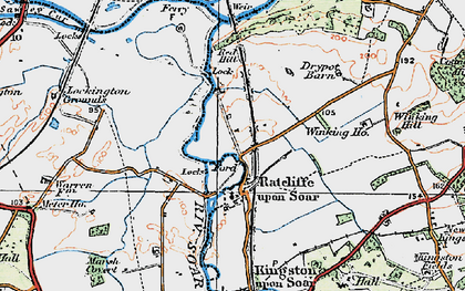 Old map of Ratcliffe on Soar in 1921