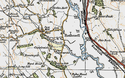 Old map of Black Leach in 1924