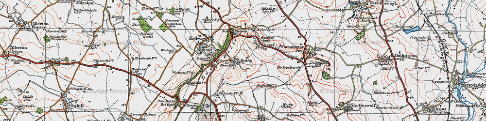 Old map of Ratley in 1919