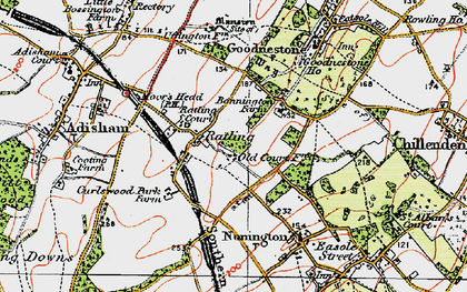 Old map of Ratling in 1920