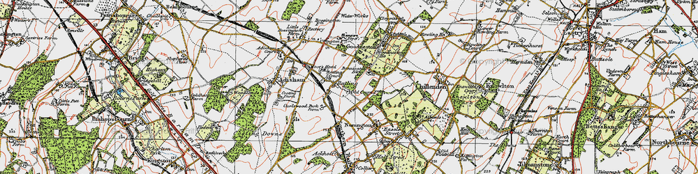 Old map of Ratling in 1920