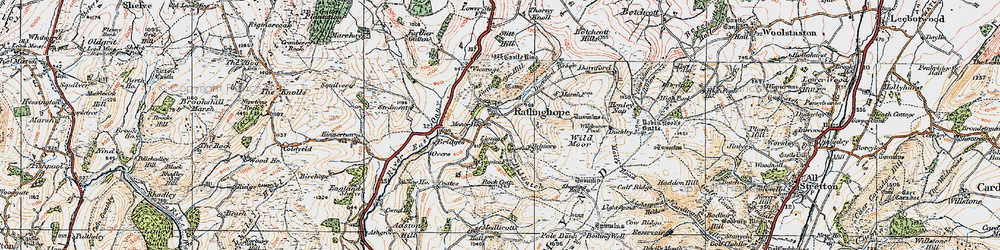 Old map of Ratlinghope in 1921