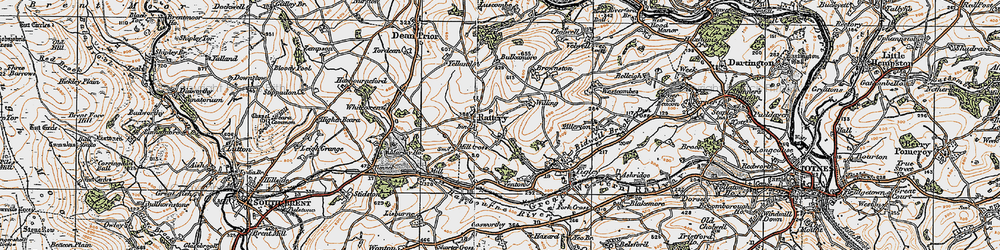 Old map of Rattery in 1919