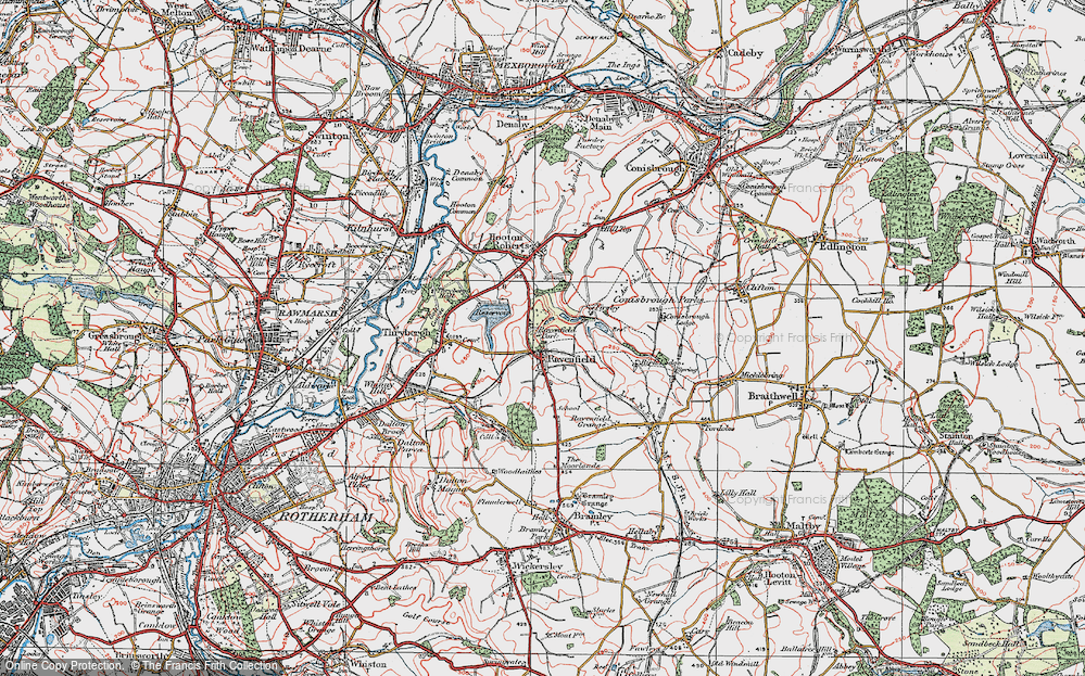 Old Map of Ravenfield, 1924 in 1924