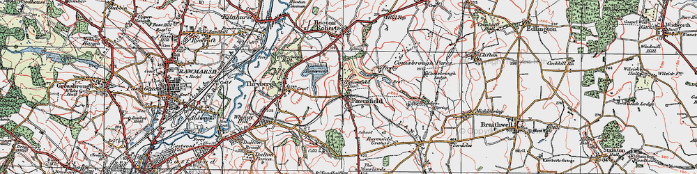Old map of Ravenfield in 1924