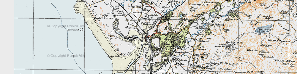 Old map of Ravenglass in 1925