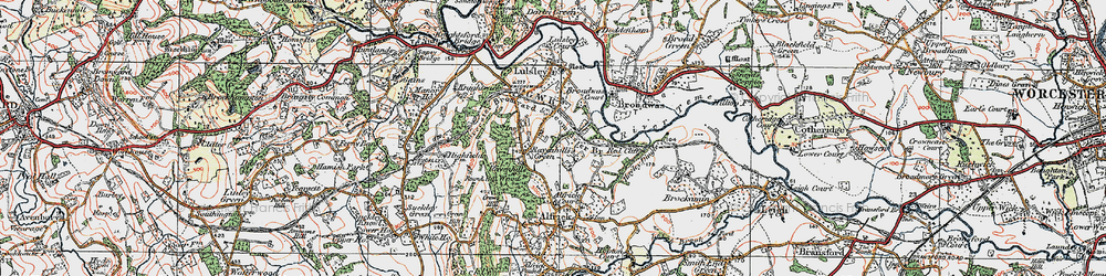 Old map of Ravenhills Green in 1920