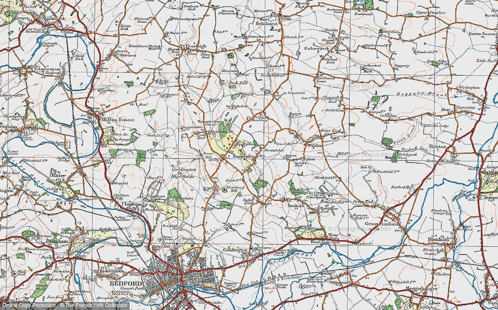 Old Map of Ravensden, 1919 in 1919