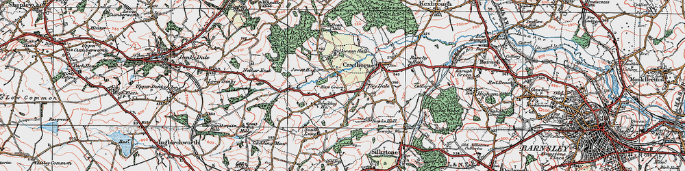 Old map of Raw Green in 1924
