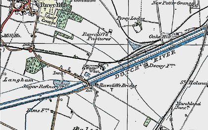 Old map of Rawcliffe Bridge in 1924