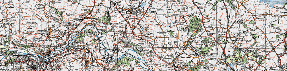 Old map of Rawdon in 1925