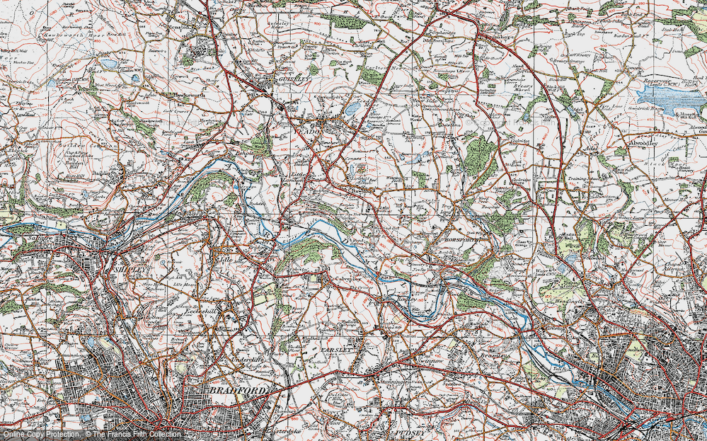 Old Map of Rawdon Carrs, 1925 in 1925