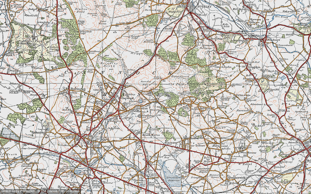 Old Map of Rawnsley, 1921 in 1921