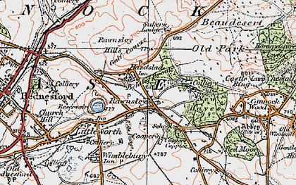 Old map of Rawnsley in 1921