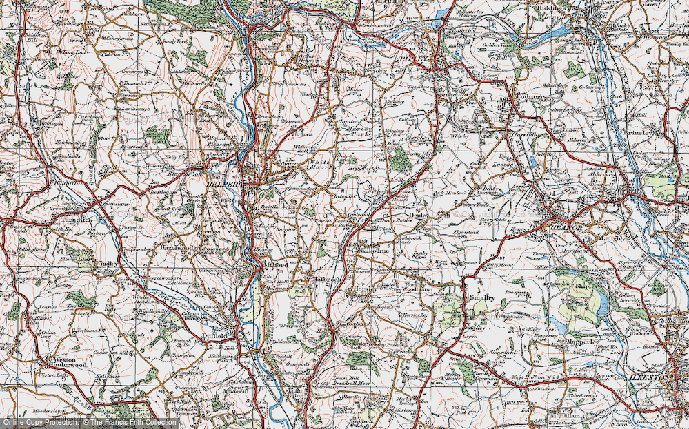 Old Map of Rawson Green, 1921 in 1921