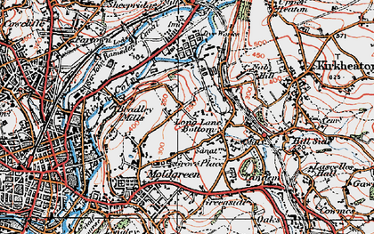 Old map of Rawthorpe in 1925