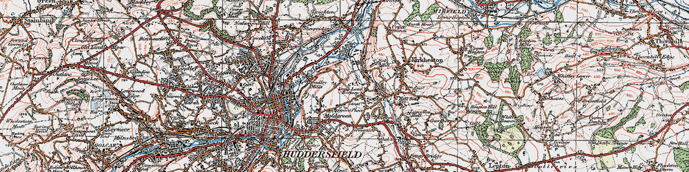 Old map of Rawthorpe in 1925