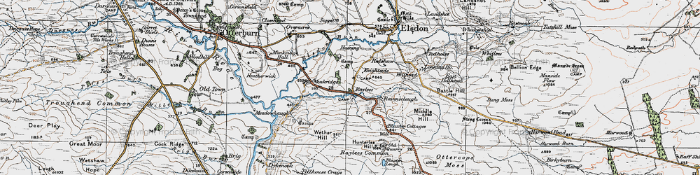 Old map of Blaxter Cotts in 1925