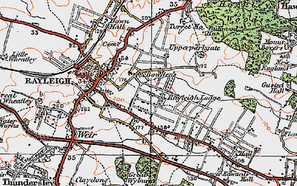 Old map of Rayleigh in 1921