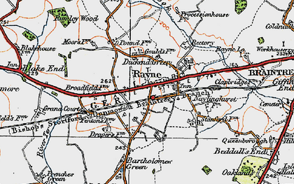 Old map of Rayne in 1921