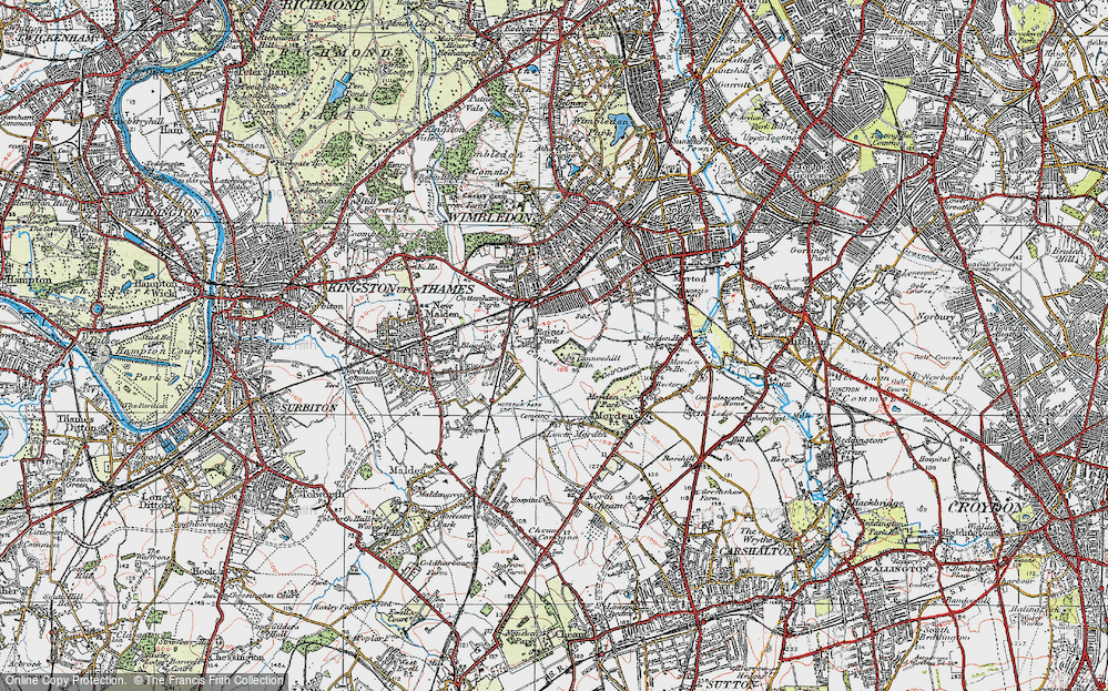 Old Map of Raynes Park, 1920 in 1920