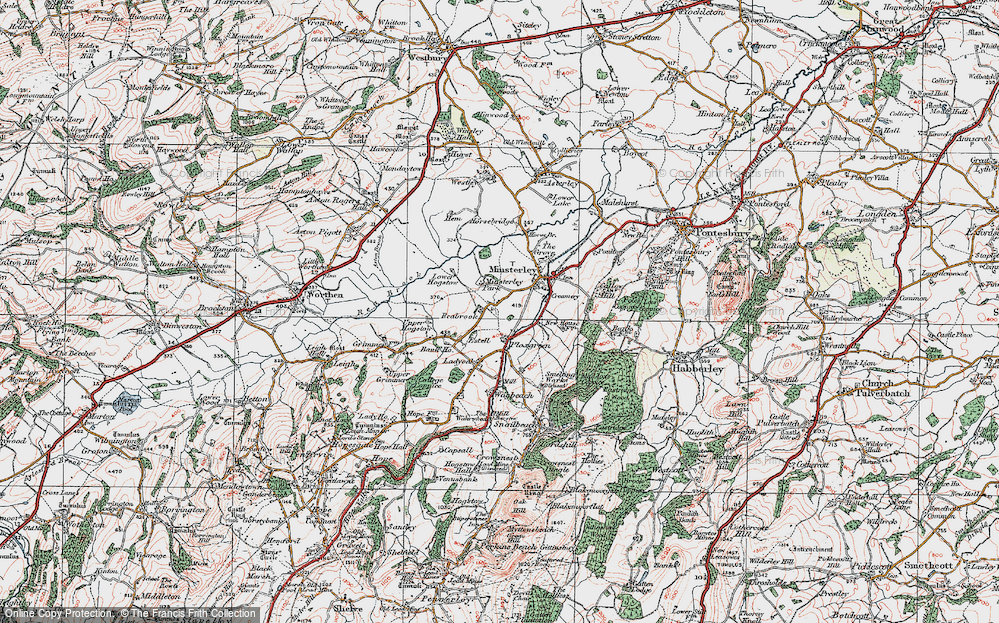 Old Map of Reabrook, 1921 in 1921