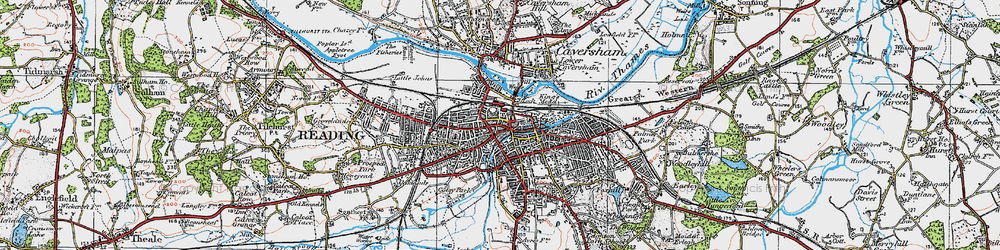 Old map of Reading in 1919