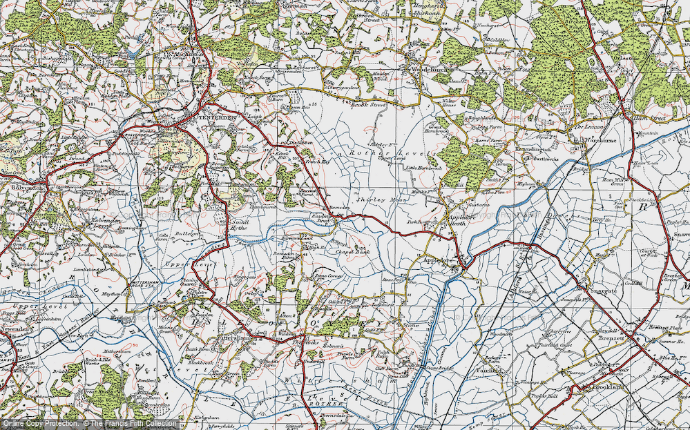 Old Map of Reading Street, 1921 in 1921