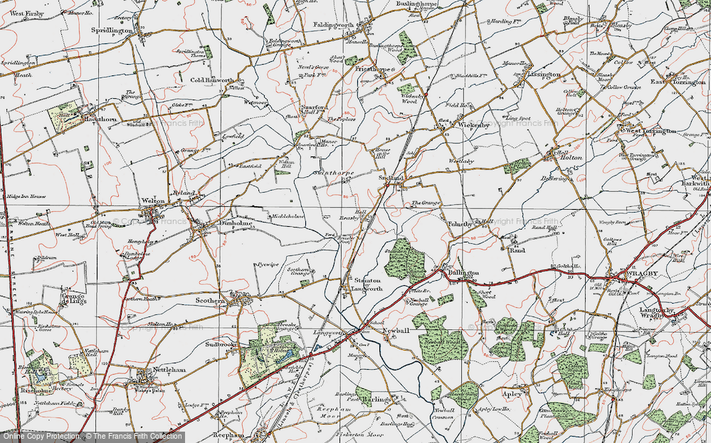 Old Map of Historic Map covering Swinthorpe in 1923