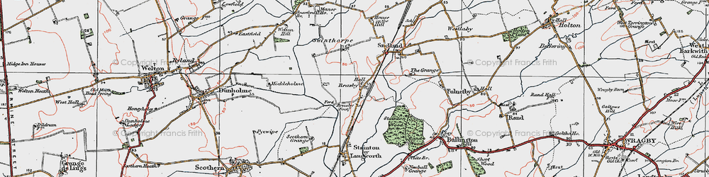 Old map of Barlings Eau in 1923