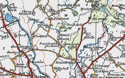 Old map of Rease Heath in 1923