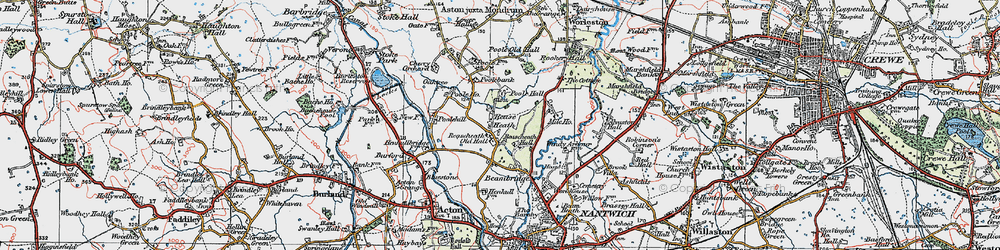 Old map of Poole Hall in 1923