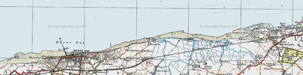 Old map of Reculver in 1920